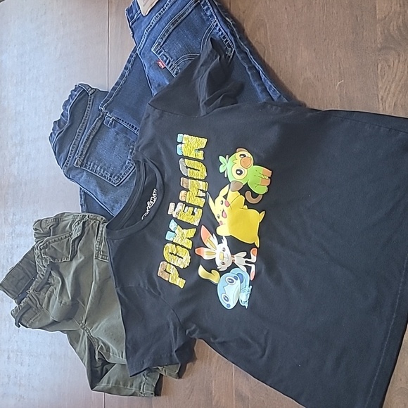 Bundle Polo Ralph Lauren Cargo Shorts/Old Navy Jeans/Levi's jeans/PokemonT-shirt - Picture 1 of 17